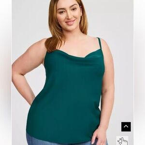 Torrid botanical garden Studio Crepe De Chine Cowl Neck Cami size 1X